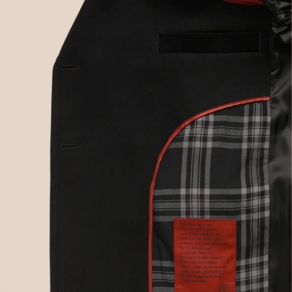 Banana Republic Men’s Italian Melton Peacoat with Shearling Collar | Black | S - Picture 3 of 9